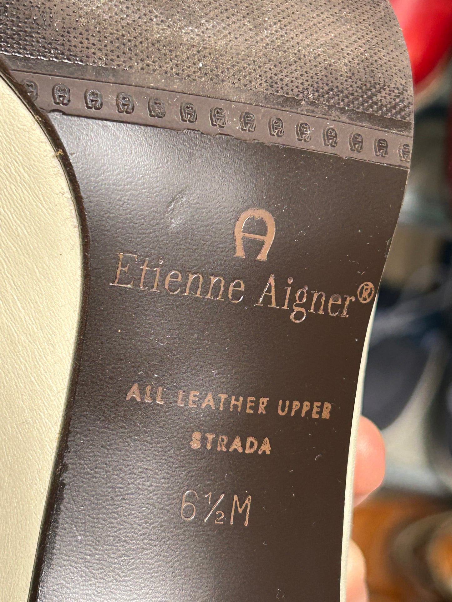 “Etienne Aigner” Vintage Leather Block Heel