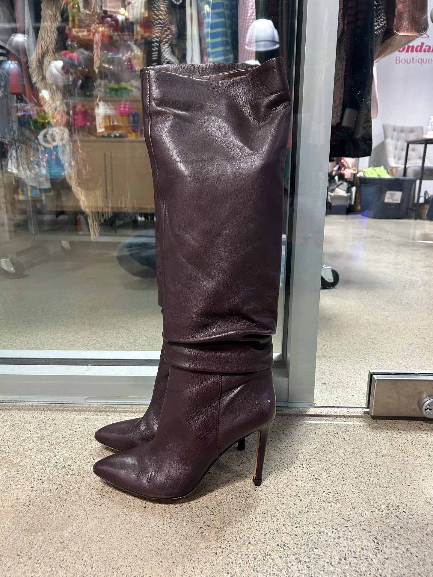 Slouchy leather knee-high boots