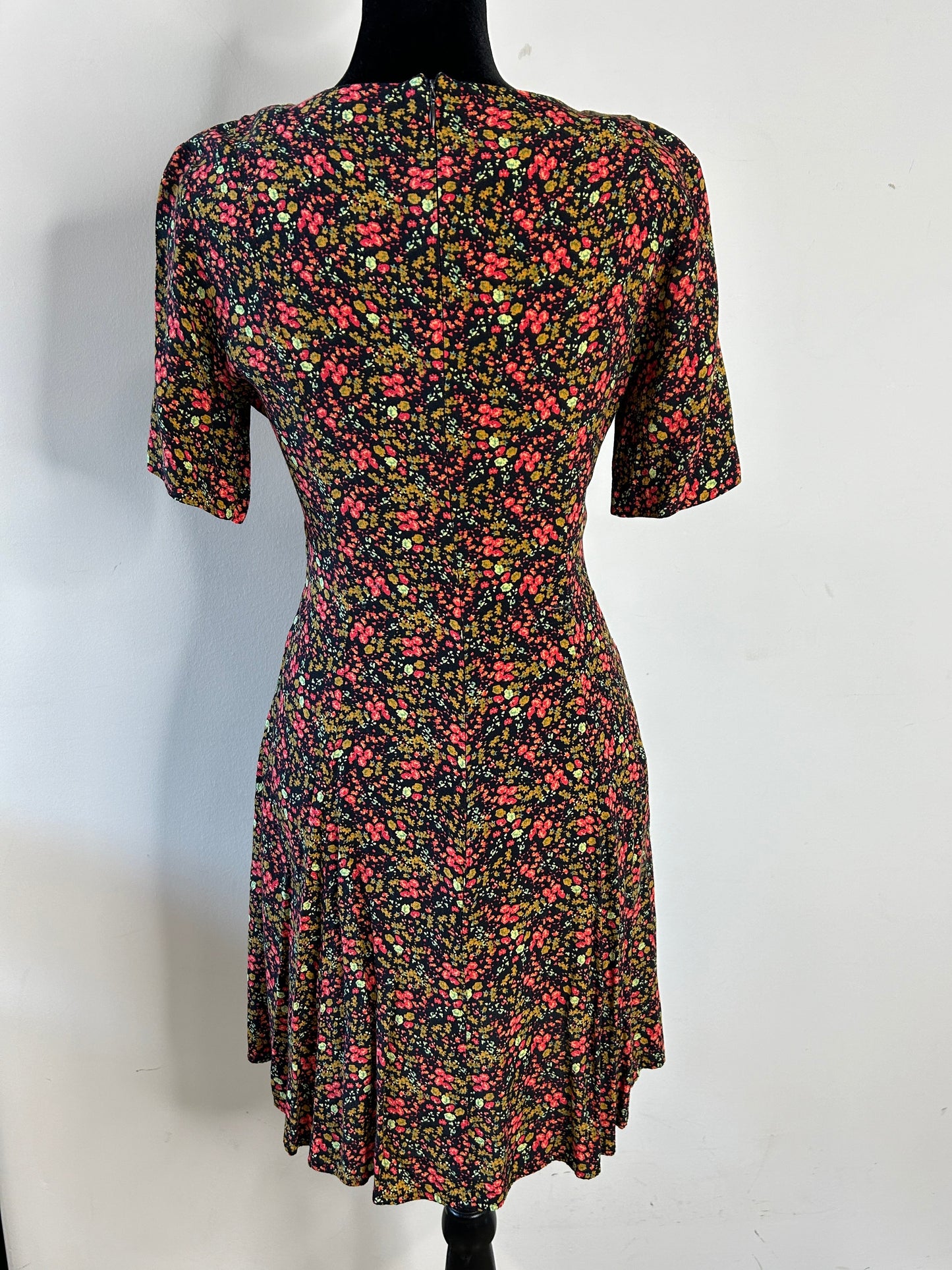 Multicolor Floral A-Line T-Shirt Mini Dress