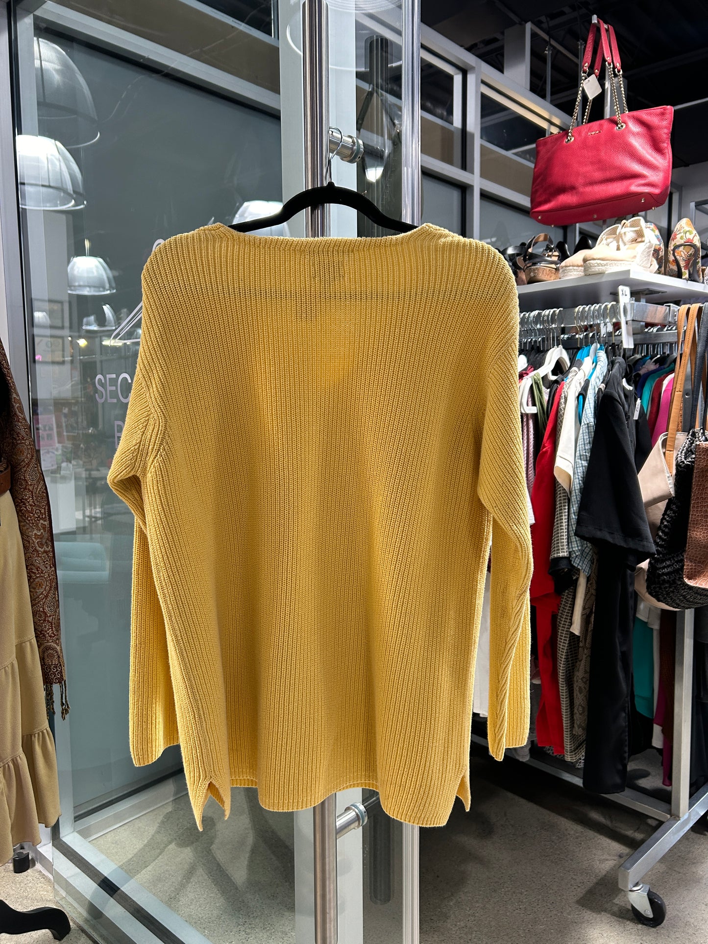 Yellow Tommy Hilfiger Scoop Neck Knit Sweater