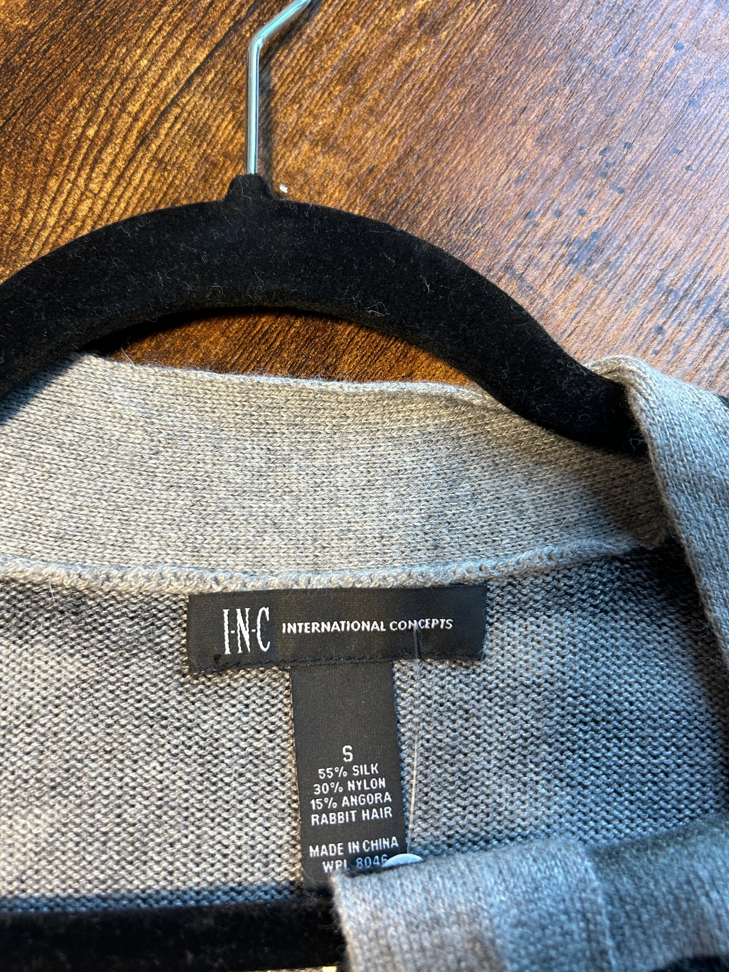 Grey and black zebra print cardigan with belt