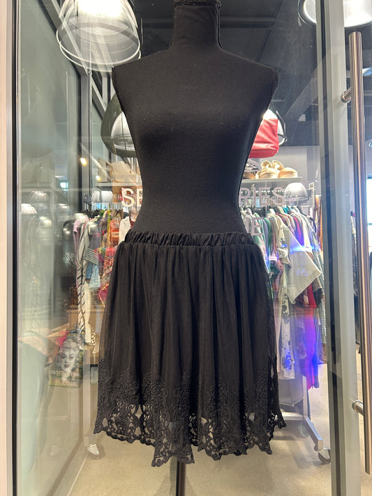 Black mesh lace skirt