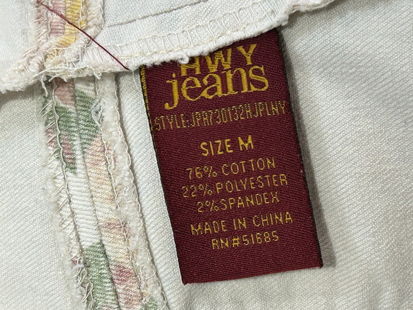 “Highway Jeans” floral denim corset top