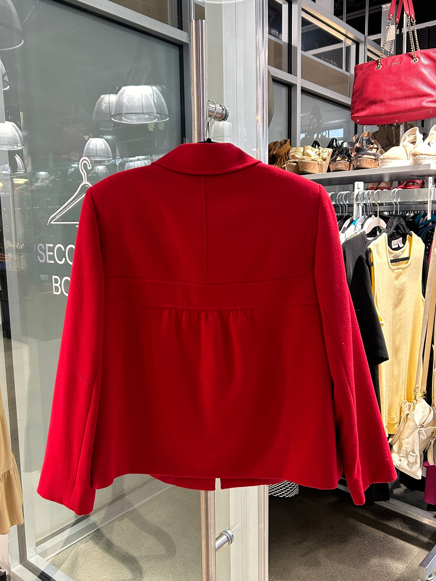 Red Terry Button Up Jacket
