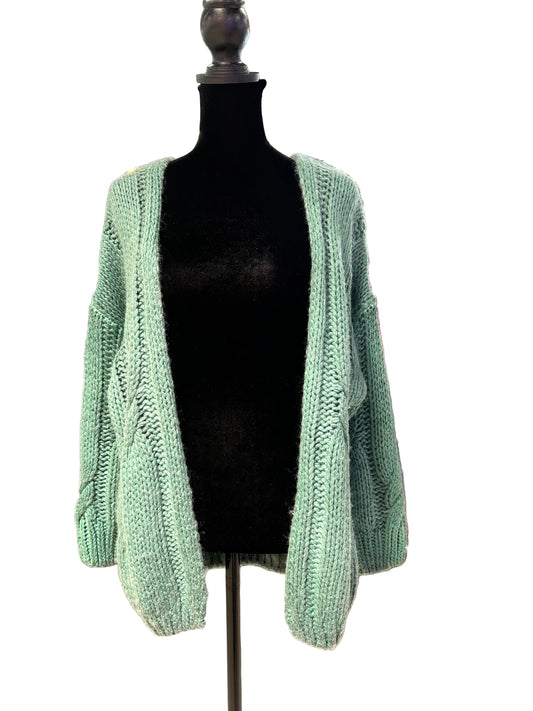 “Elan” Open Front Chunky Knit Cardigan