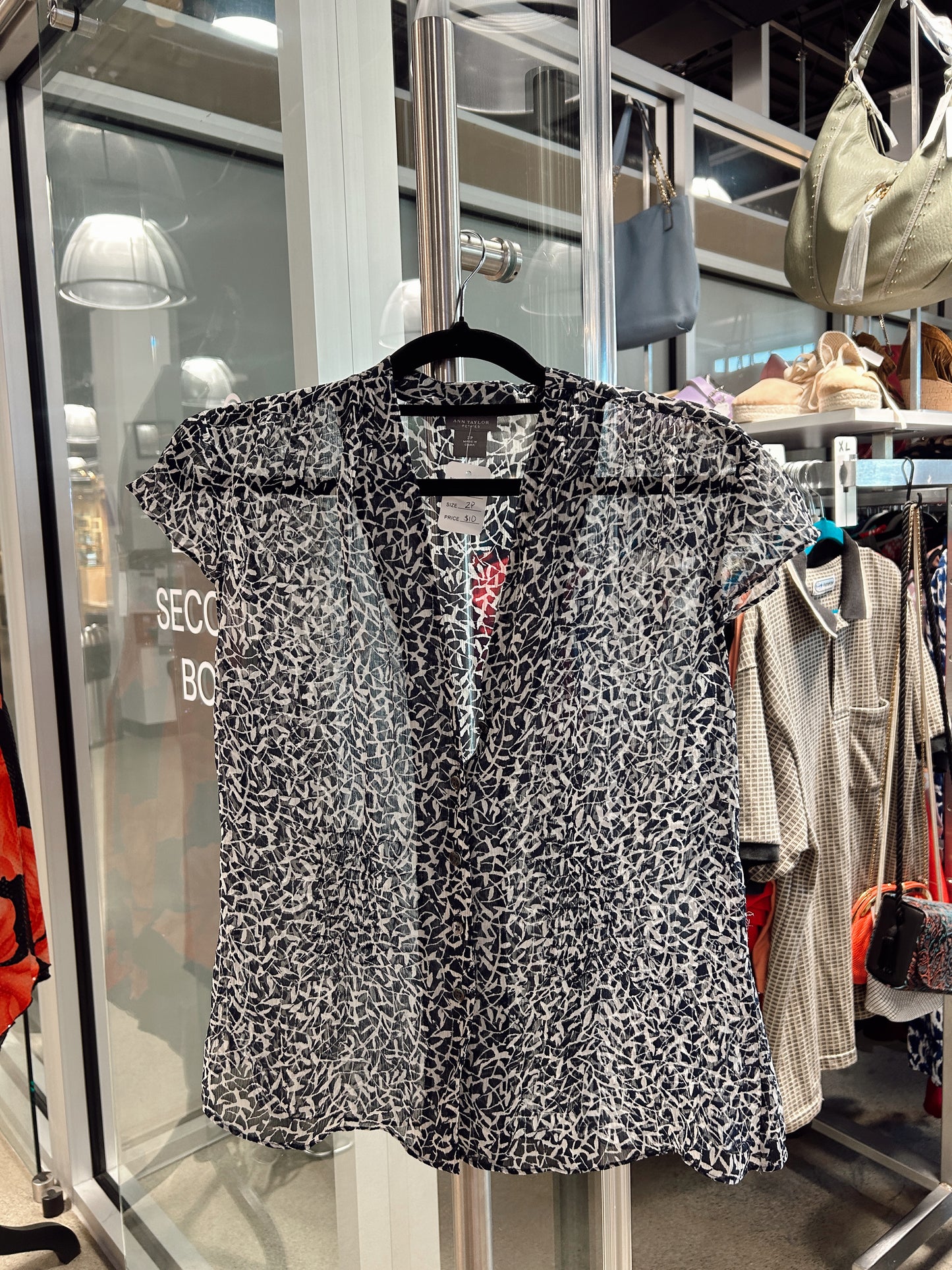 Sheer floral quarter button up