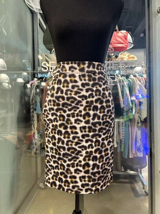 Leopard print pencil skirt
