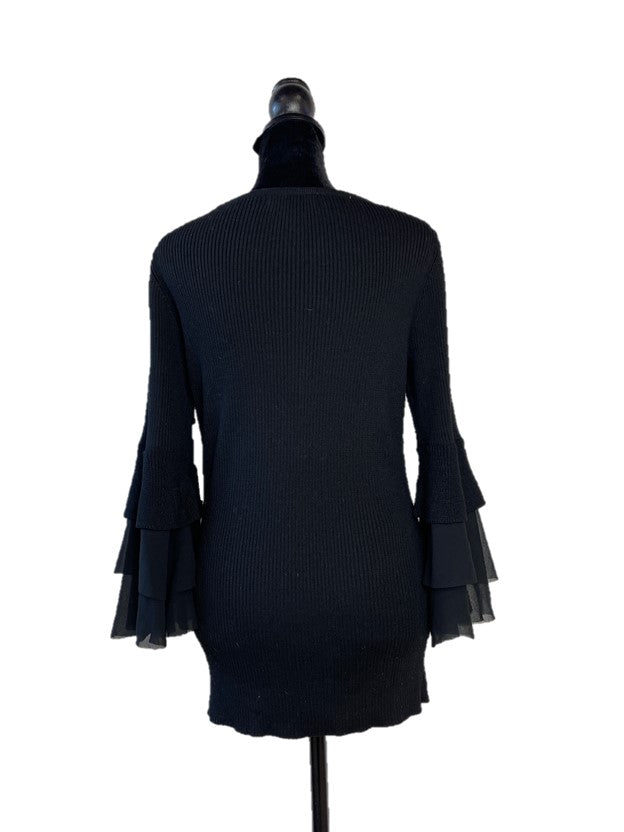 Black Ruffled Bell Long Sleeve