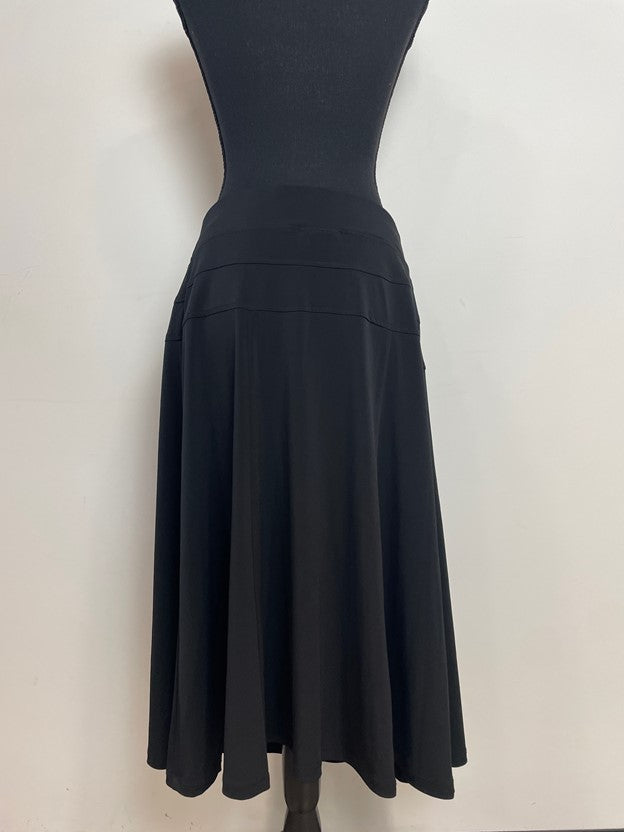 Black a Line Midi Skirt