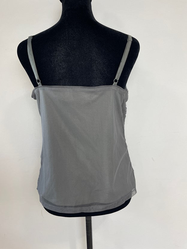 Sequin Gray Floral Ditsy Pattern Tank