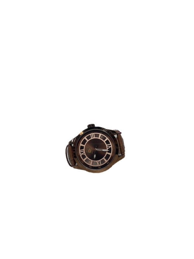 Stainless Steel Genuine Brown Leather Hand Watch