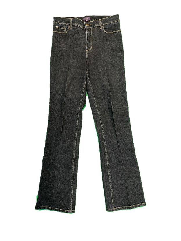 Bootcut Dark Wash Jeans Tan Stitching
