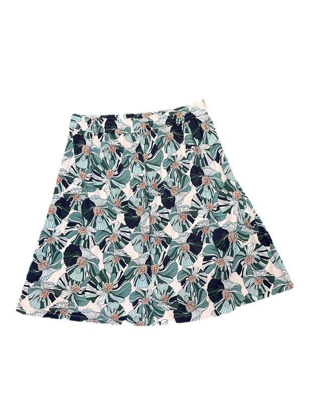 Multicolor Flower Print a Line Midi Skirt