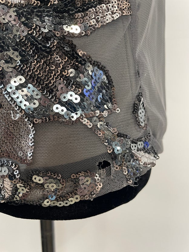 Sequin Gray Floral Ditsy Pattern Tank