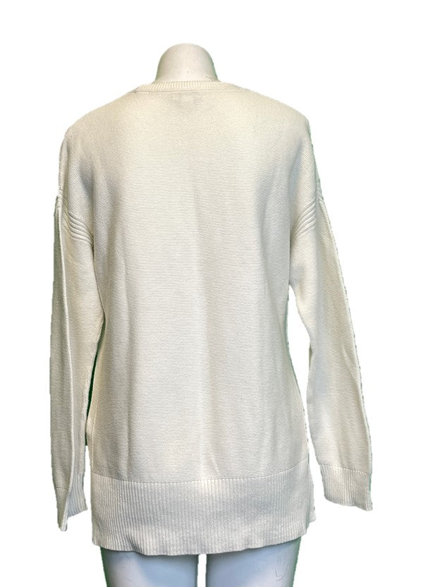 Knit White Crew Neck Sweater