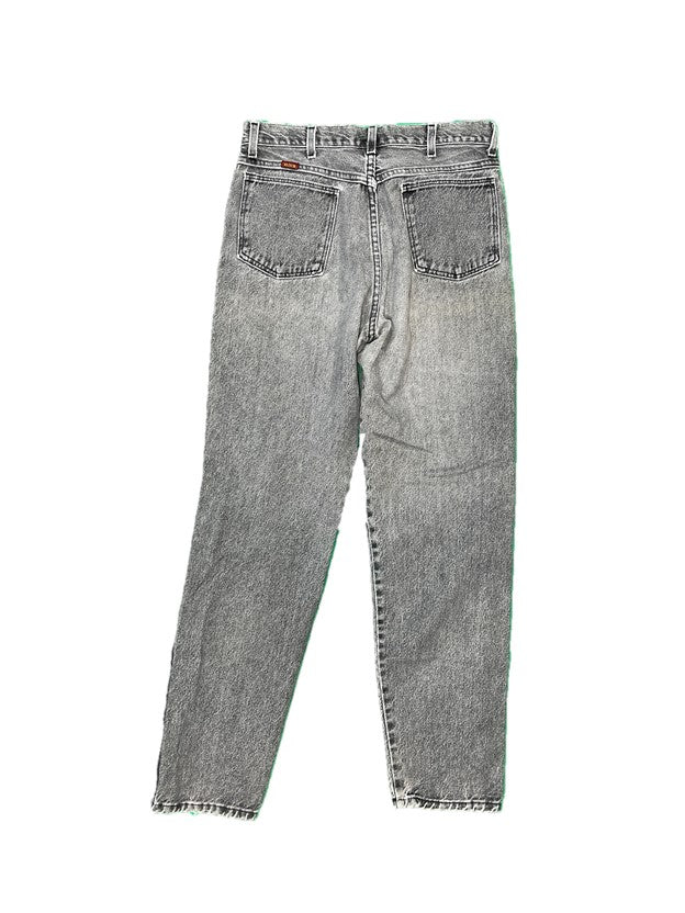 Gray Wash Mid Rise Straight Fit Denim Jeans