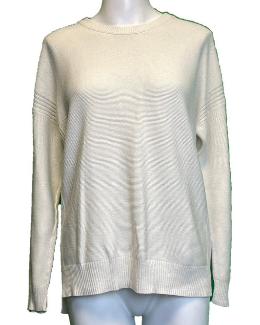 Knit White Crew Neck Sweater