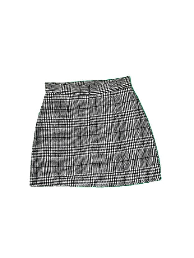 Black & White Plaid Mini Skirt