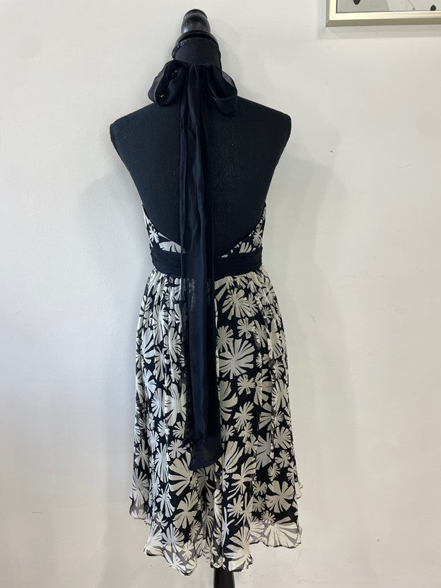 A Line Halter Neck Print Dress