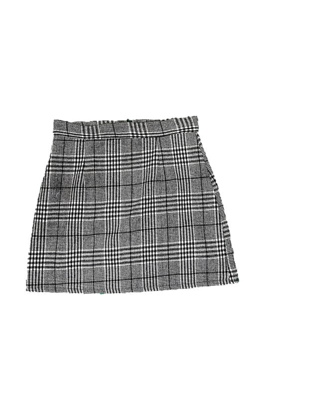 Black & White Plaid Mini Skirt