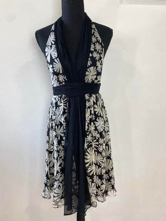 A Line Halter Neck Print Dress