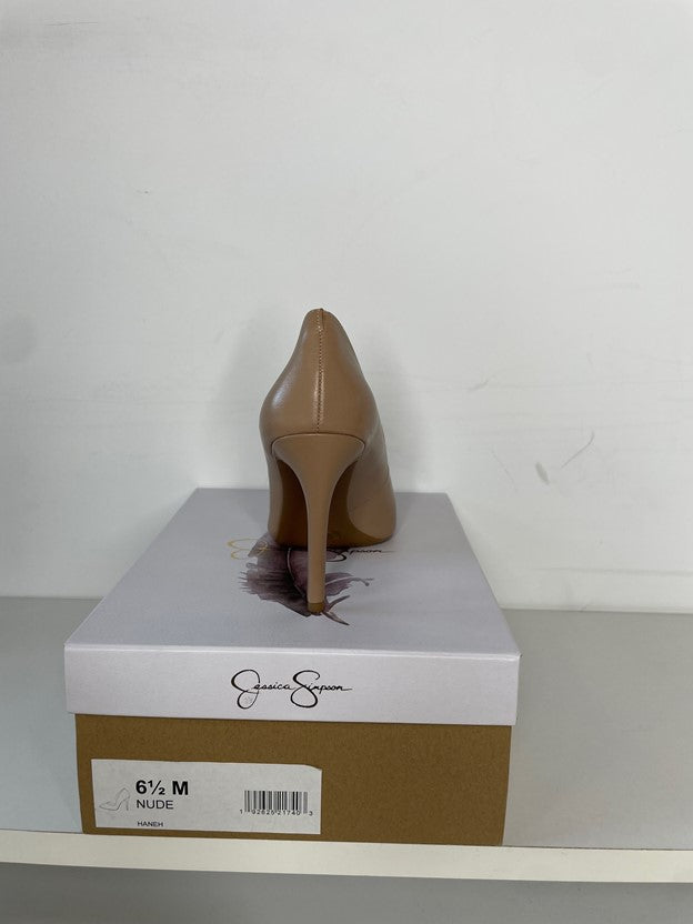 ‘Haneh’ Nude Matte Leather Pumps