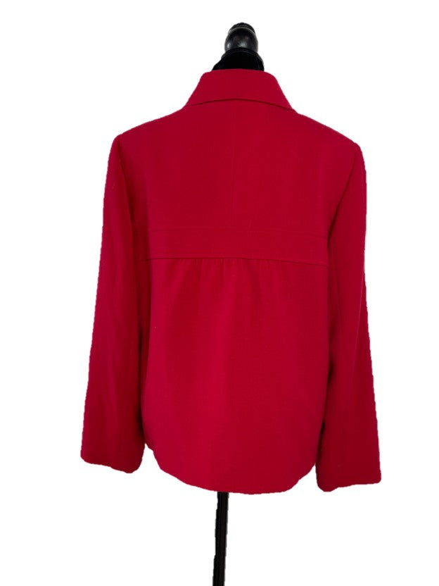 Red Terry Button Up Jacket