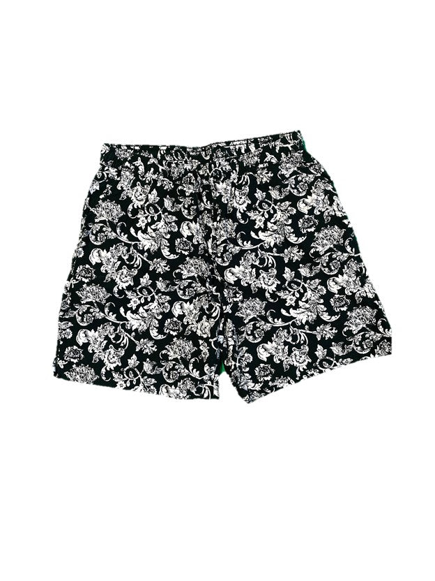 Black and White Floral Shorts