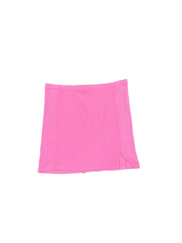 Ribbed Pink Mini Skirt