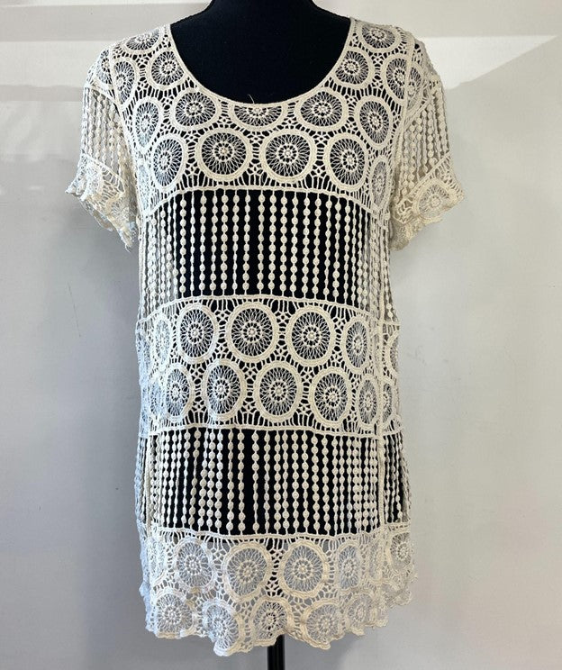 Cream Crochet Boho Top