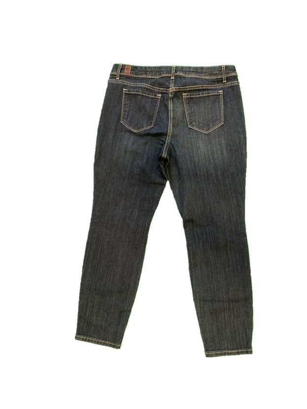 Skinny Mid Rise Dark Wash Blue Denim Jean