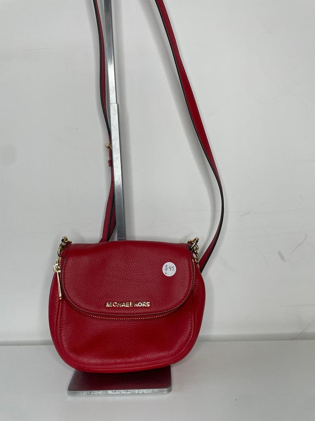 Red Leather Gold Hardware Mini Crossbody
