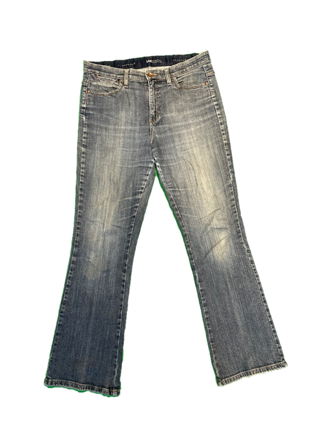 Stretch-Comfort Waistband Mid Wash Button Pocket Detail Bootcut Jeans