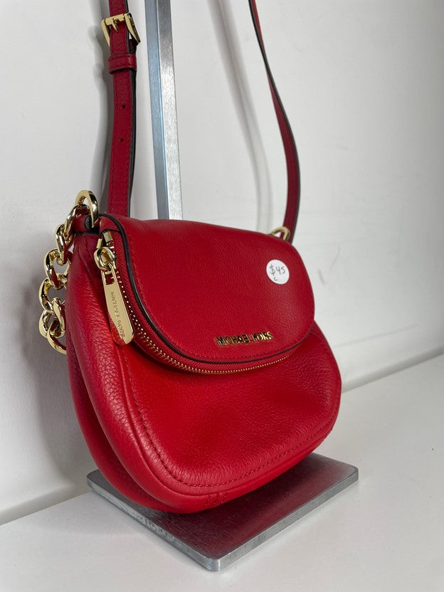 Red Leather Gold Hardware Mini Crossbody