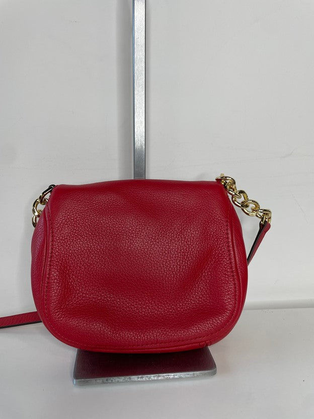 Red Leather Gold Hardware Mini Crossbody