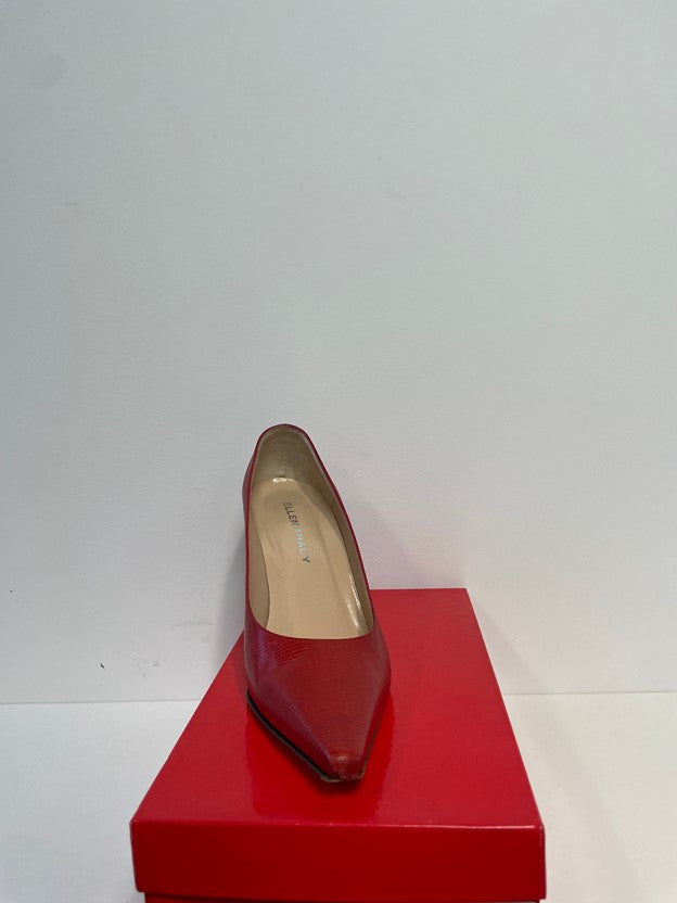 Red Snakeskin Pumps