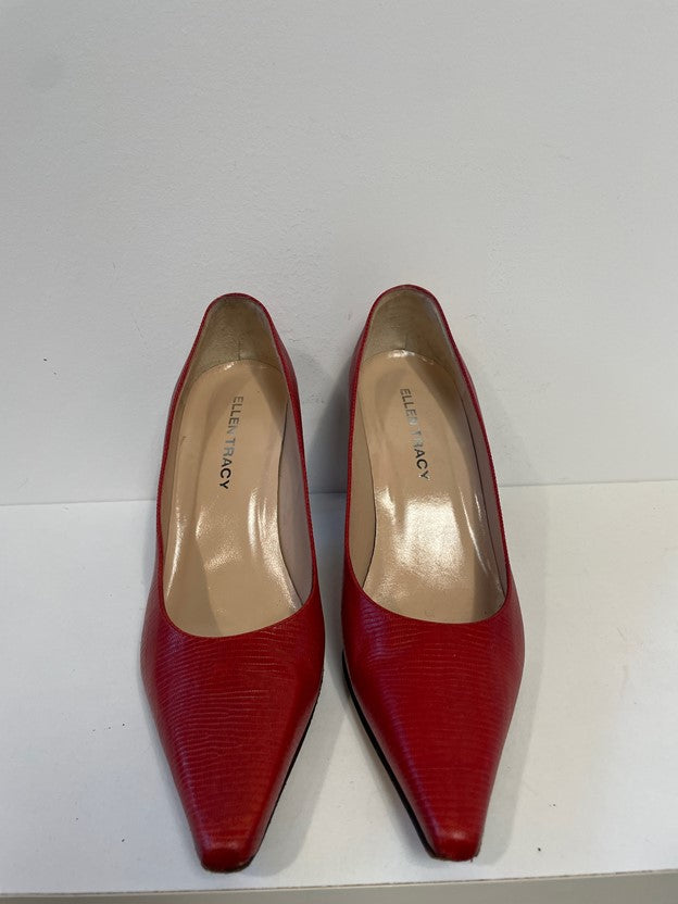 Red Snakeskin Pumps