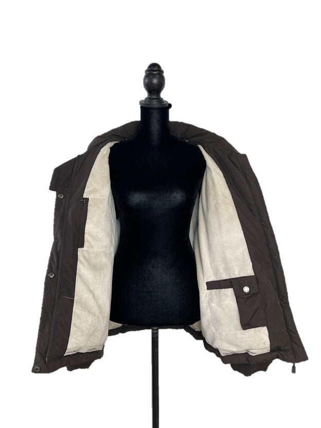 Brown Fur Lined Puffer With Removable Hood