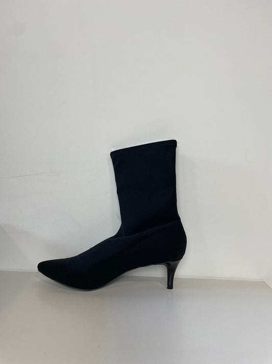 Black Suede Heeled Pointed Toe Booties