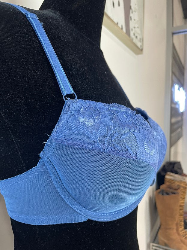 Vintage Blue Lace Push up Bra