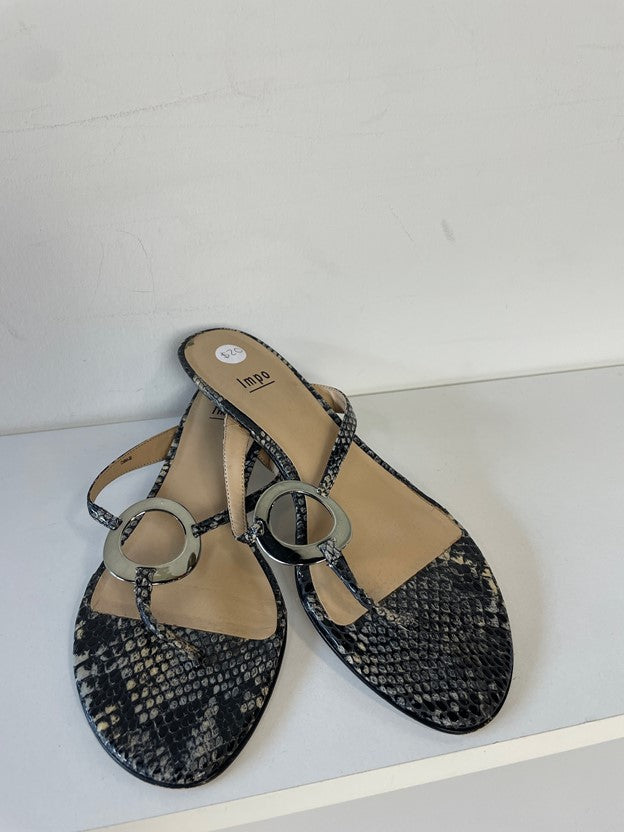 Snakeskin Silver Ring Retail Heeled Flip Flops