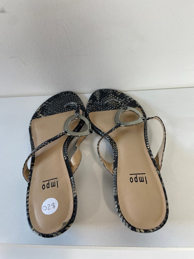 Snakeskin Silver Ring Retail Heeled Flip Flops