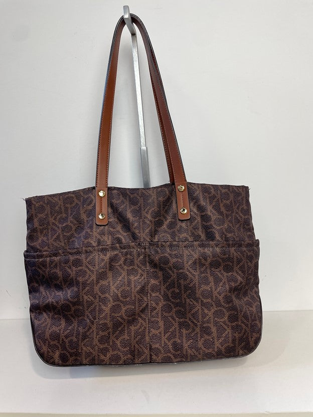 Tote Brown with Light Brown Lettering