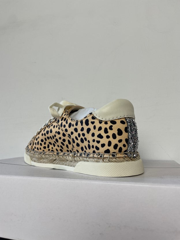 Leopard Print Sparkle Detail Canvas Sneakers