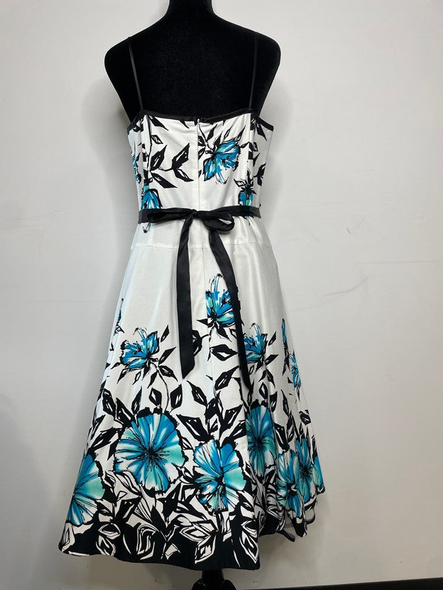 A Line Spaghetti Strap Midi Dress Floral Print