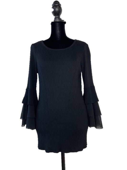 Black Ruffled Bell Long Sleeve