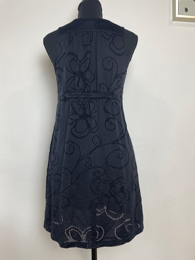 Pattern Cutout V Neck Mini Coverup Dress
