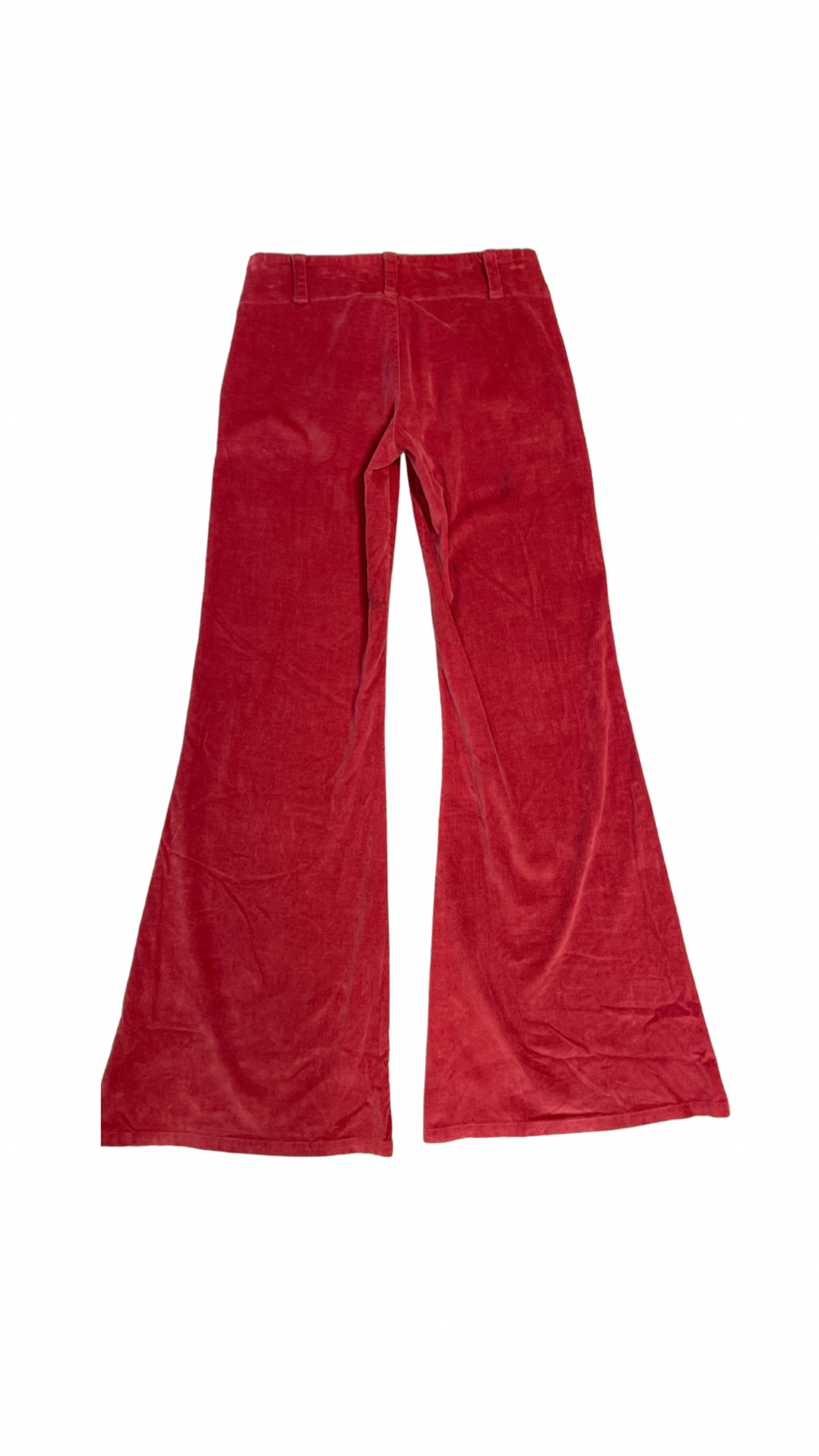 Burnt Orange Low Waisted Corduroy Flare Pants
