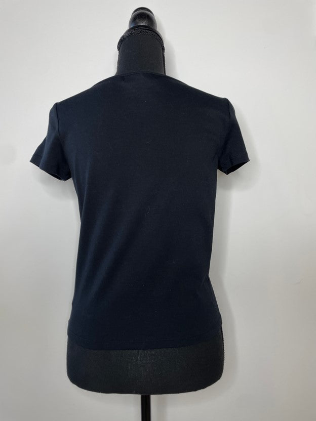 Black Acrylic Knit Tee