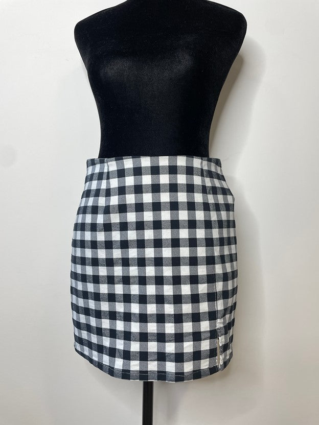 Black & White Gingham Mini Skirt